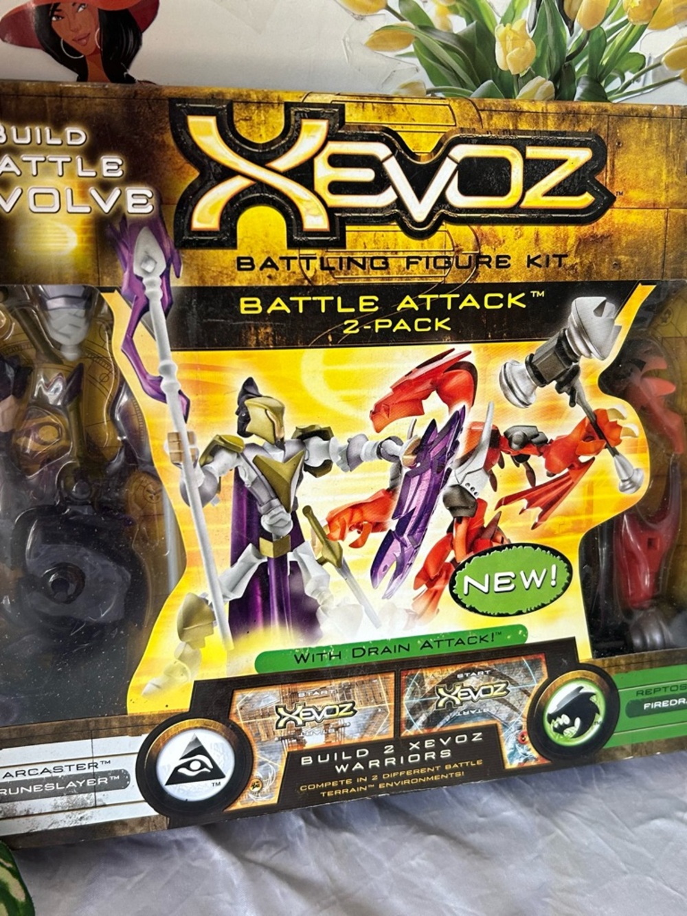 Stikfas Xevoz Battle Attack 2 Pack Arcaster Runeslayer Reptosaur Firedrake NEW